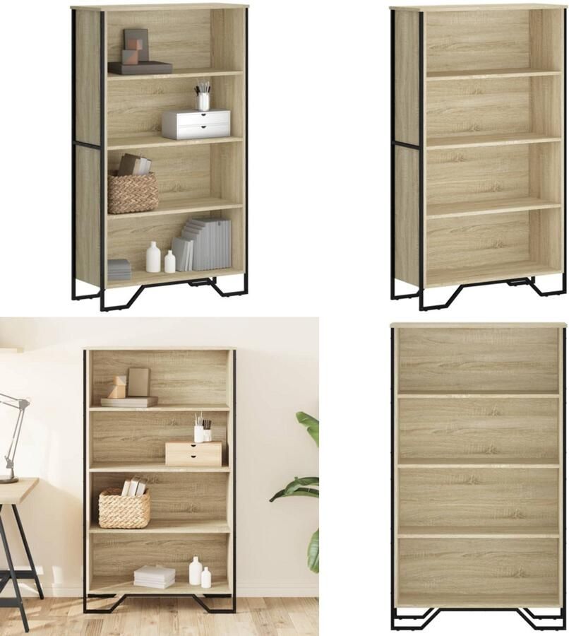VidaXL Boekenkast 80x31x137 5 cm bewerkt hout sonoma eikenkleurig Boekenkast Boekenkasten Boeken Plank Schappenkast