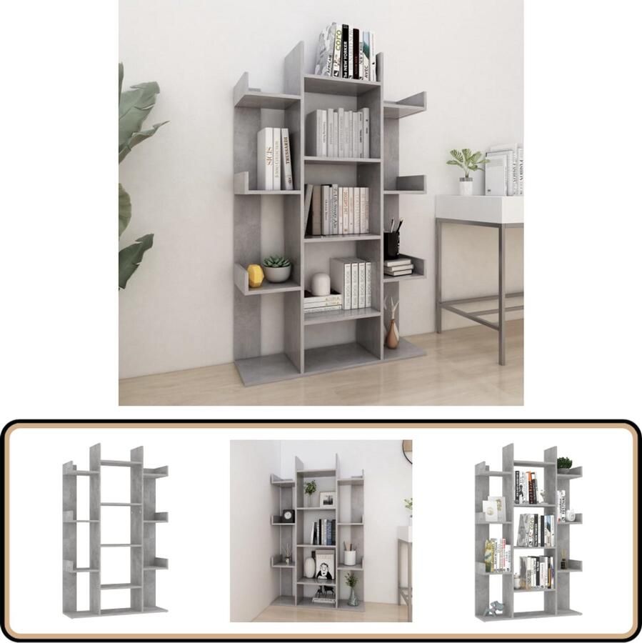 VidaXL Boekenkast 86x25 5x140 cm Betongrijs Boekenkast Houten Boekenkast Grijze Boekenkast Betongrijs Boekenplank Opslagruimte Bibliotheek Livingroom Meubilair Slaapkamer Meubilair