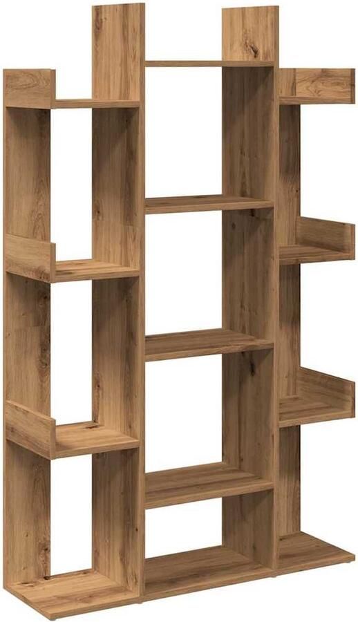 VidaXL Boekenkast 86x25 5x140 cm bewerkt hout artisanaal eikenkleur