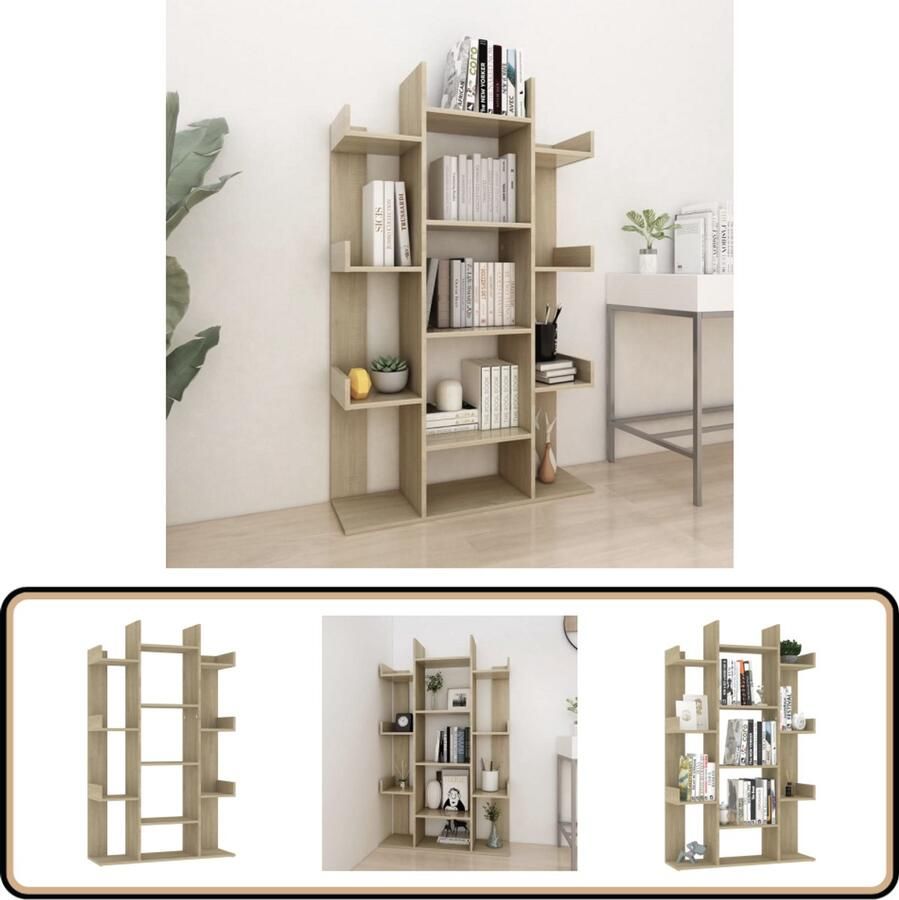 VidaXL Boekenkast 86x25 5x140 cm Sonoma Eiken Boekenkast Houten Boekenkast Design Boekenkast Bruine Boekenkast Kompakte Boekenkast Boekenplank Opslagruimte Livingroom Meubilair Slaapkamer Meubilair Kantoor Meubilair