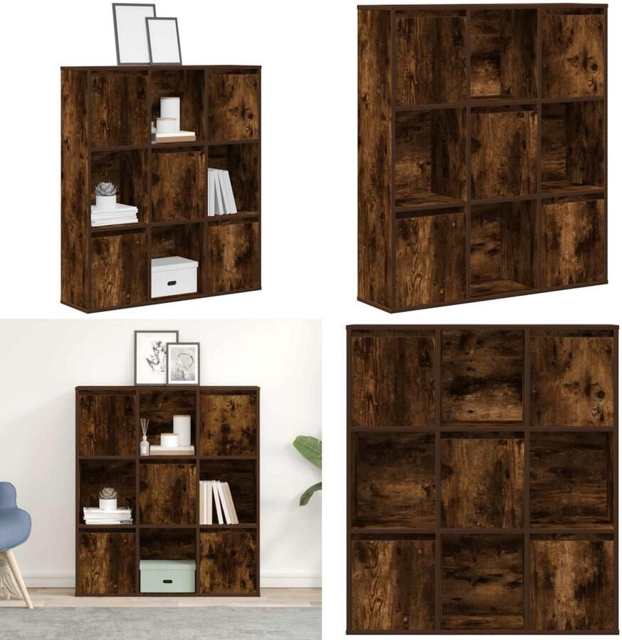VidaXL Boekenkast 89x24x101 5 cm bewerkt hout gerookt eikenkleurig Boekenkast Boekenkasten Boekenplank Opbergkast