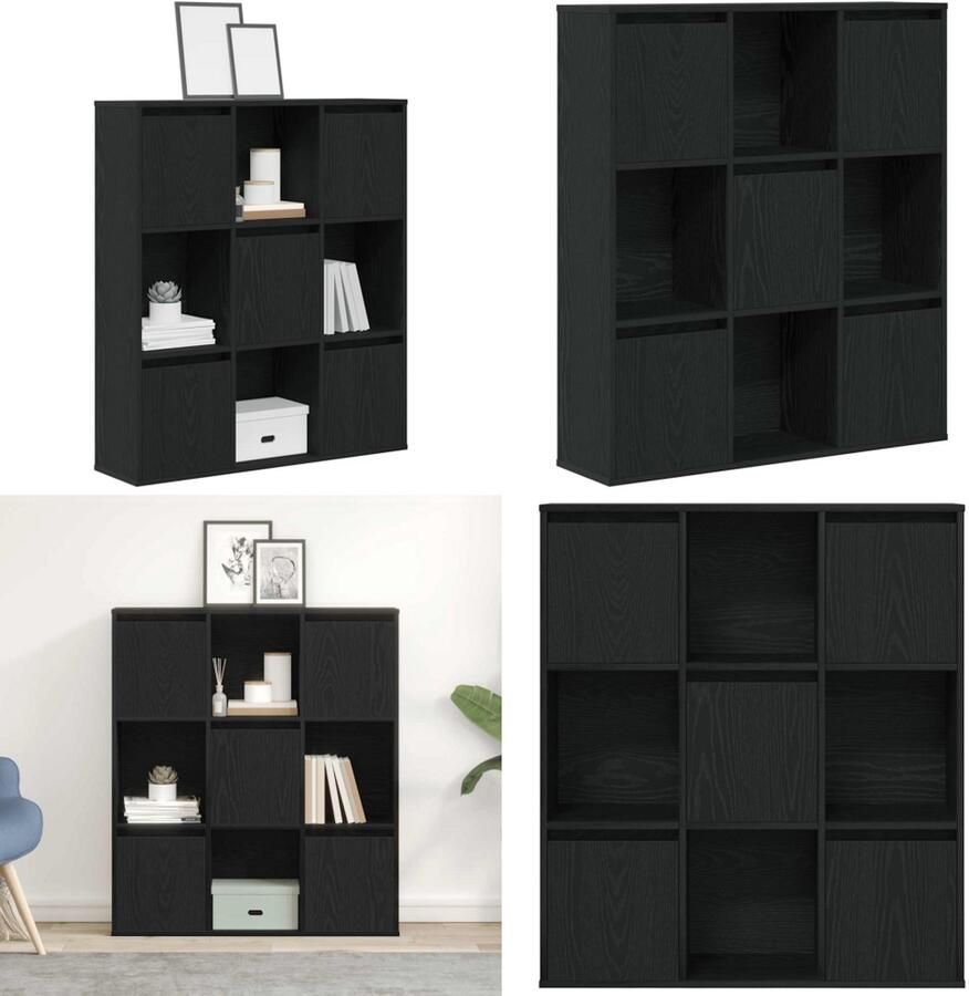 VidaXL Boekenkast 89x24x101 5 cm bewerkt hout zwart eikenkleurig Boekenkast Boekenkasten Boekenplank Opbergkast
