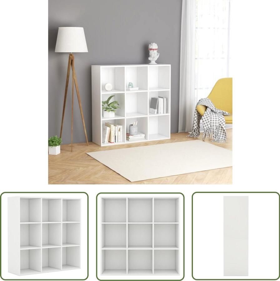 VidaXL Boekenkast 9 vakken 98x29x97 5 cm Wit Boekenkast Houten Boekenkast Witte Boekenkast Boekenplank Opslagruimte Woonkamerdecoratie Slaapkamermeubilair