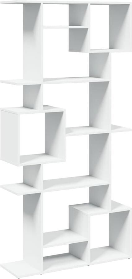 VidaXL Boekenkast 9 Vakken Wit Hout Boekenkast Boekenkasten Boeken Plank Schappenkast