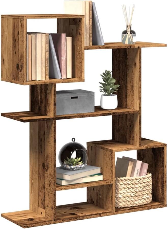 FIONERA Kamerscherm boekenkast 92x29x112 cm hout oud houtkleurig