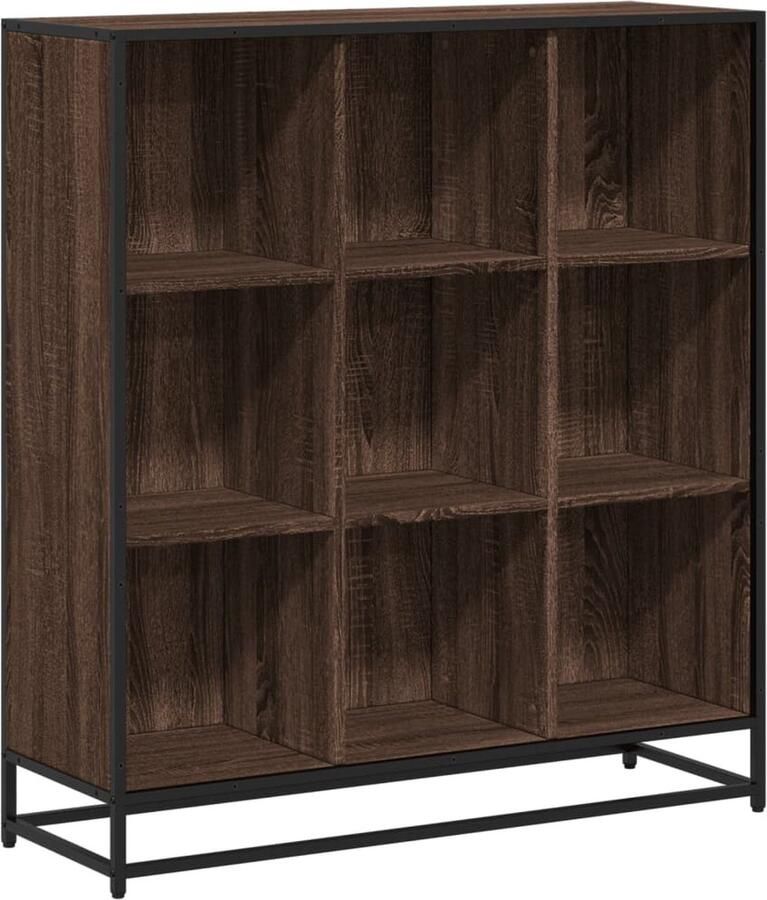 VidaXL Boekenkast 97 5x33x107 5 cm bewerkt hout en metaal bruin eiken