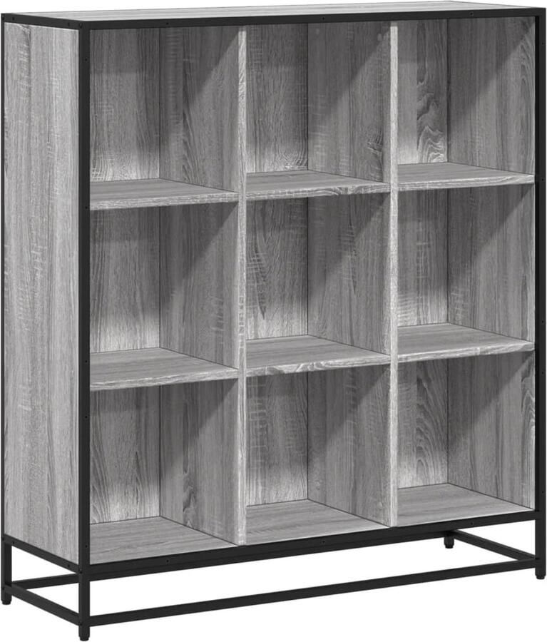 VidaXL Boekenkast 97 5x33x107 5 cm bewerkt hout en metaal grijs sonoma