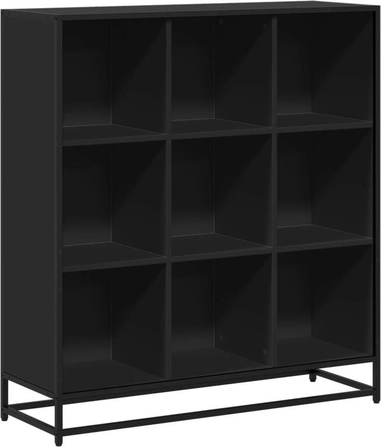 VidaXL Boekenkast 97 5x33x107 5 cm bewerkt hout en metaal zwart