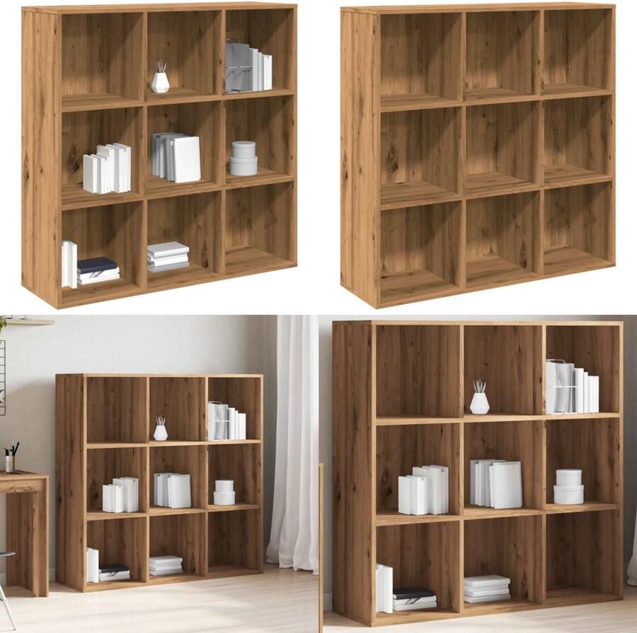 VidaXL Boekenkast 98x29x97 5 cm artisanaal eikenkleur Boekenkast Boekenkasten Boekenschap Boekenstandaard