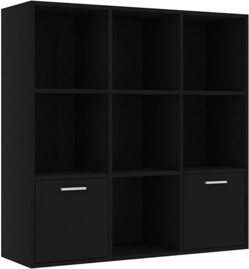 VidaXL -Boekenkast-98x30x98-cm-bewerkt-hout-zwart - Foto 4