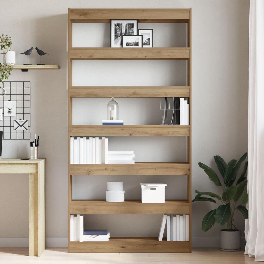 VidaXL Boekenkast Artisan eiken Massief hout 100 x 30 x 198 cm