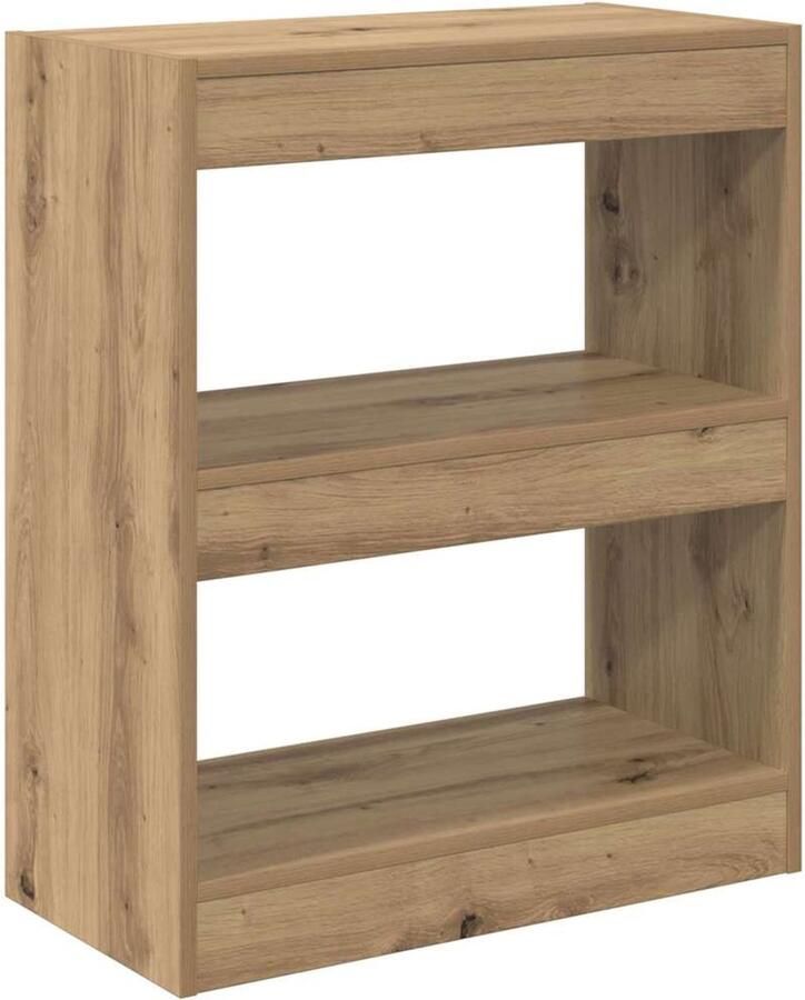 VidaXL Boekenkast artisanaal eikenkleurig 60 x 30 x 72 cm Bewerkt hout