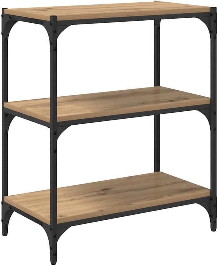 VidaXL Boekenkast artisanaal eikenkleurig 60 x 33 x 71 cm Bewerkt hout