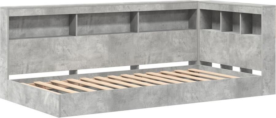 VidaXL Boekenkast Bed Beton Grijs 100x200 cm Geëngineerd Hout - Foto 2