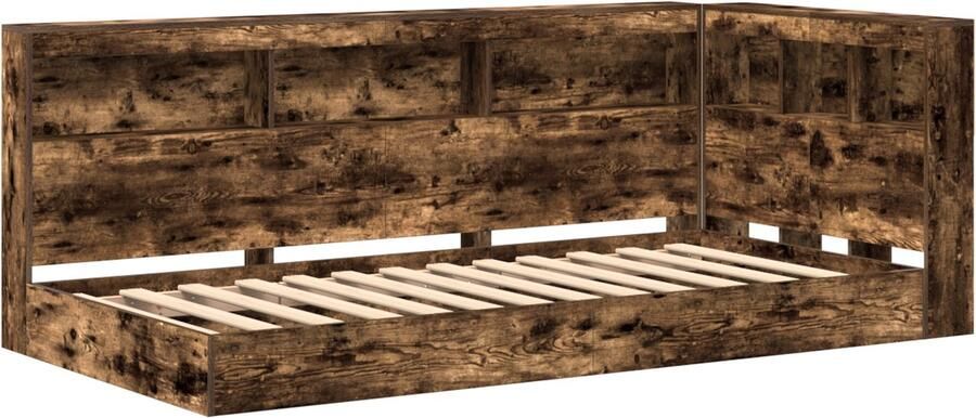 VidaXL Ligbed Boekenkast Gerookt Eiken 75x190 cm Kunststof & Hout