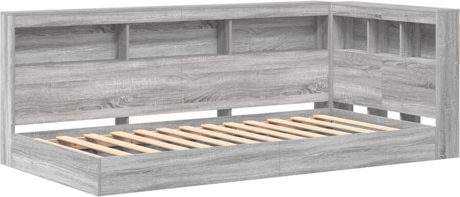 VidaXL Boekenkast Bed Grijs Sonoma 100 x 200 cm Gelaagd Hout - Foto 2