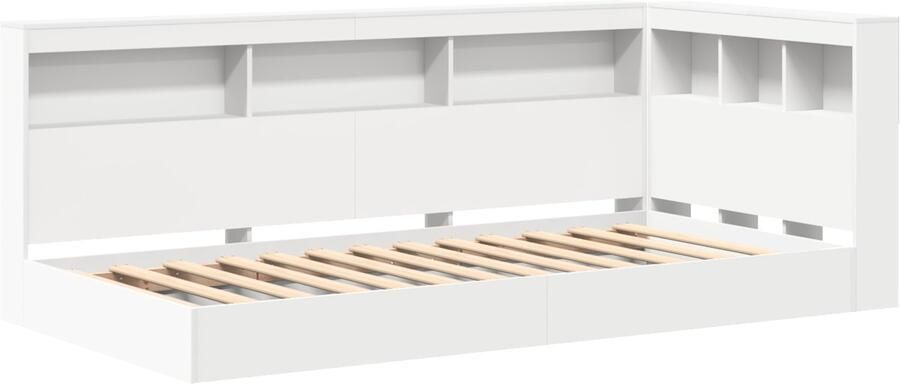 VidaXL Boekenkast Bed met hoofdeinde Wit 75 x 190 cm Bewerkt hout