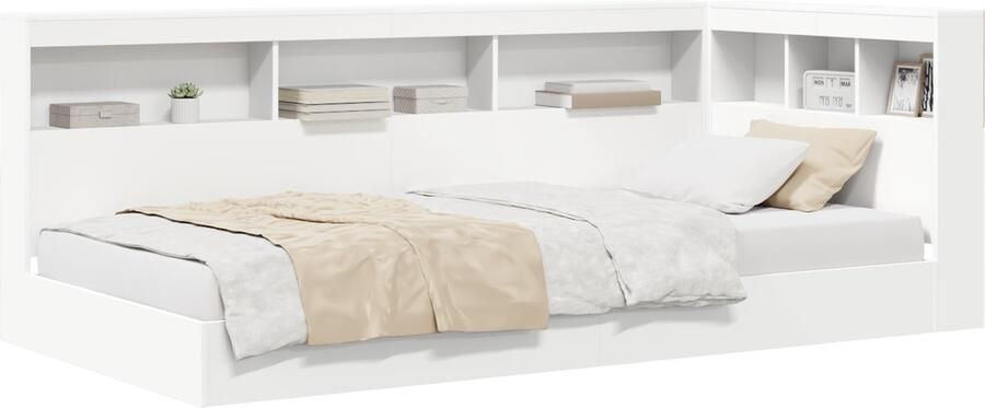 VidaXL Ligbed Boekenkast Wit 100 x 200 cm Houtmateriaal