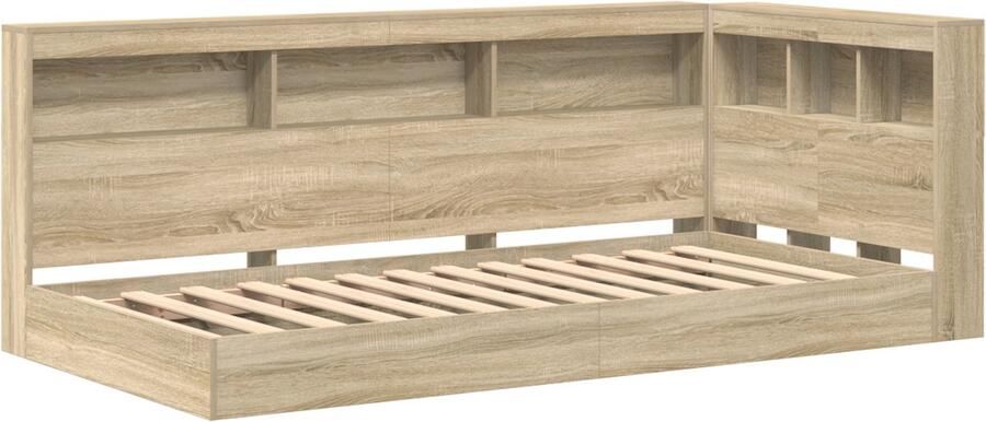 VidaXL Boekenkast Bed met opslag Sonoma Eik 75 x 190 cm Bewerkt hout