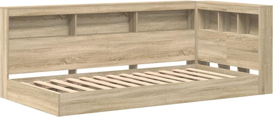 VidaXL Boekenkast Bed met opslag Sonoma eiken 90 x 190 cm Bewerkt hout