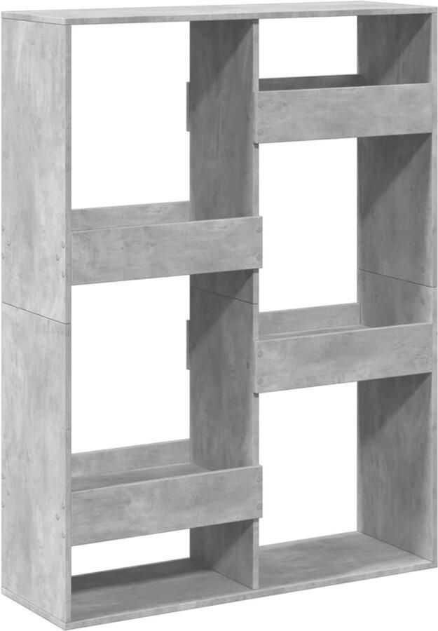 VidaXL Boekenkast Betongrijs 6 Schappen 100x33x135 cm Boekenkast Boekenkasten Boeken Plank Schappenkast