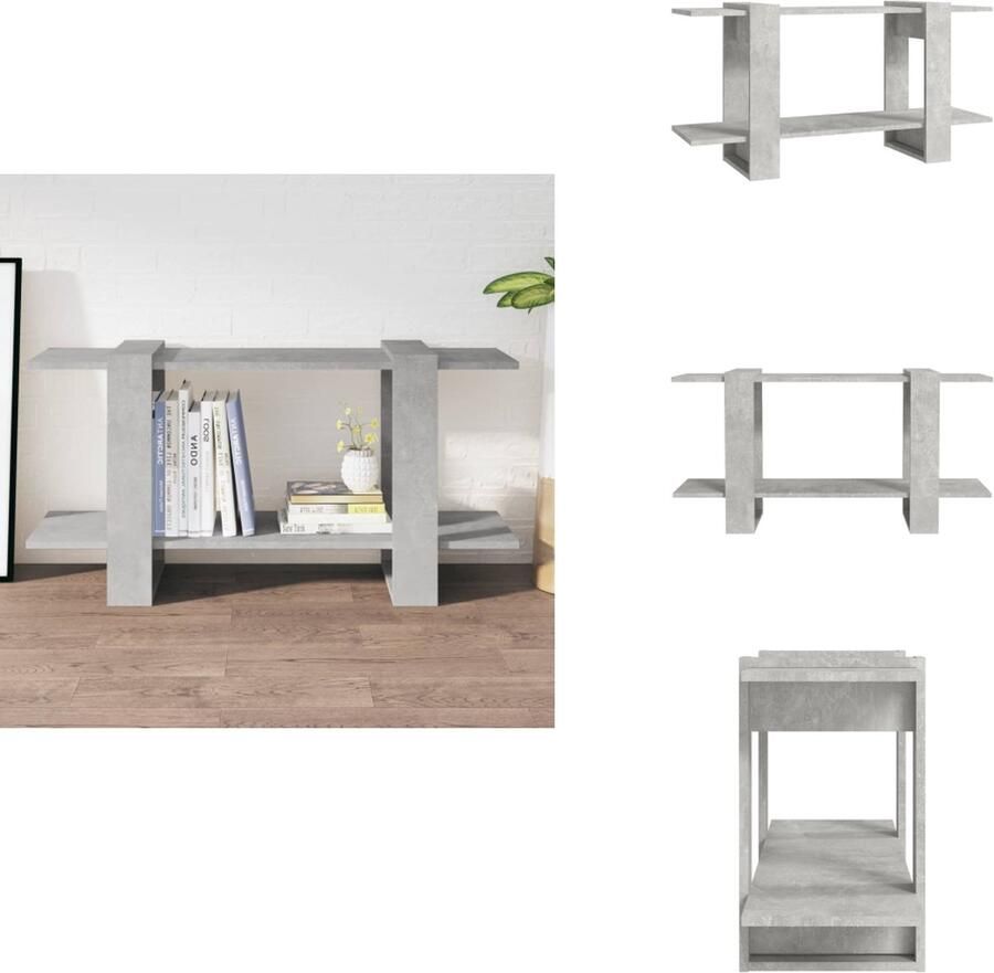 VidaXL Boekenkast Boekenkasten Boeken Kast Boekenkast 100x30x51 cm bewerkt hout betongrijs - Foto 2