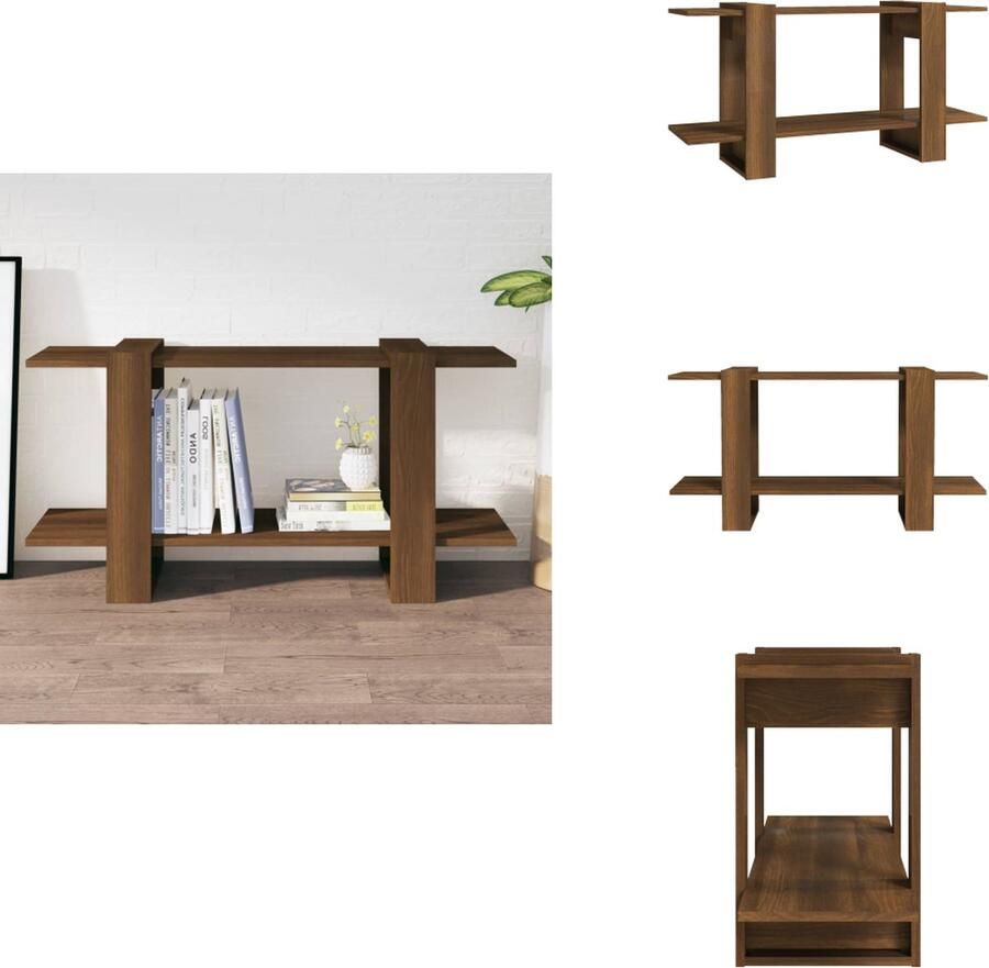VidaXL Boekenkast Boekenkasten Boeken Kast Boekenkast 100x30x51 cm bewerkt hout bruineikenkleurig