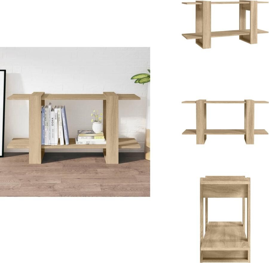 VidaXL Boekenkast Boekenkasten Boeken Kast Boekenkast 100x30x51 cm bewerkt hout sonomo eikenkleurig