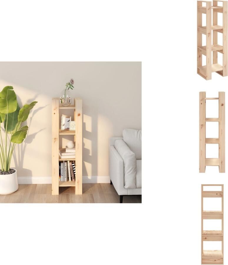 VidaXL Boekenkast Boekenkasten Boeken Kast Boekenkast kamerscherm 41x35x125 cm massief grenenhout - Foto 2