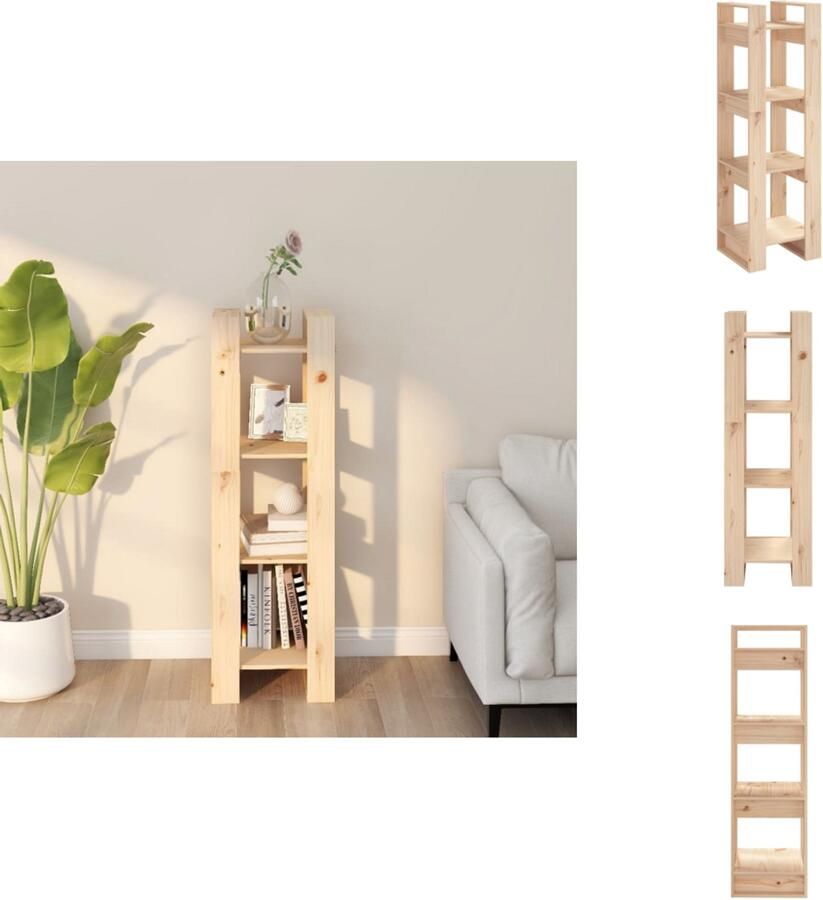 VidaXL Boekenkast Boekenkasten Boeken Kast Boekenkast kamerscherm 41x35x125 cm massief grenenhout