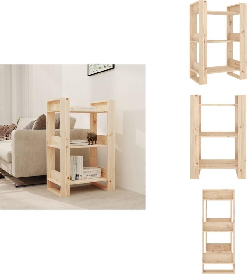 VidaXL Boekenkast Boekenkasten Boeken Kast Boekenkast kamerscherm 60x35x91 cm massief grenenhout