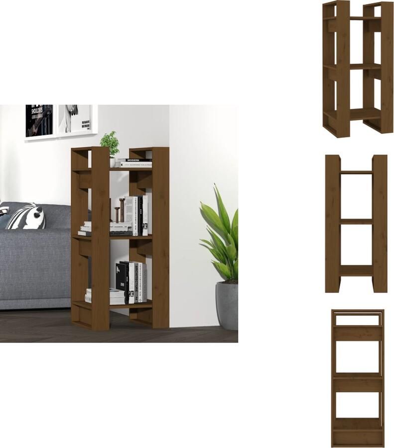 VidaXL Boekenkast Boekenkasten Boeken Kast Boekenkast kamerscherm 41x35x91 cm massief hout honingbruin