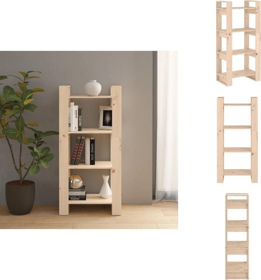 VidaXL Boekenkast Boekenkasten Boeken Kast Boekenkast kamerscherm 60x35x125 cm massief grenenhout