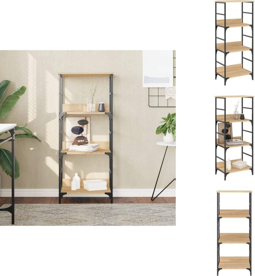 VidaXL Boekenkast Boekenkasten Boeken Plank Boekenrek 50x33x117 5 cm bewerkt hout sonoma eikenkleurig