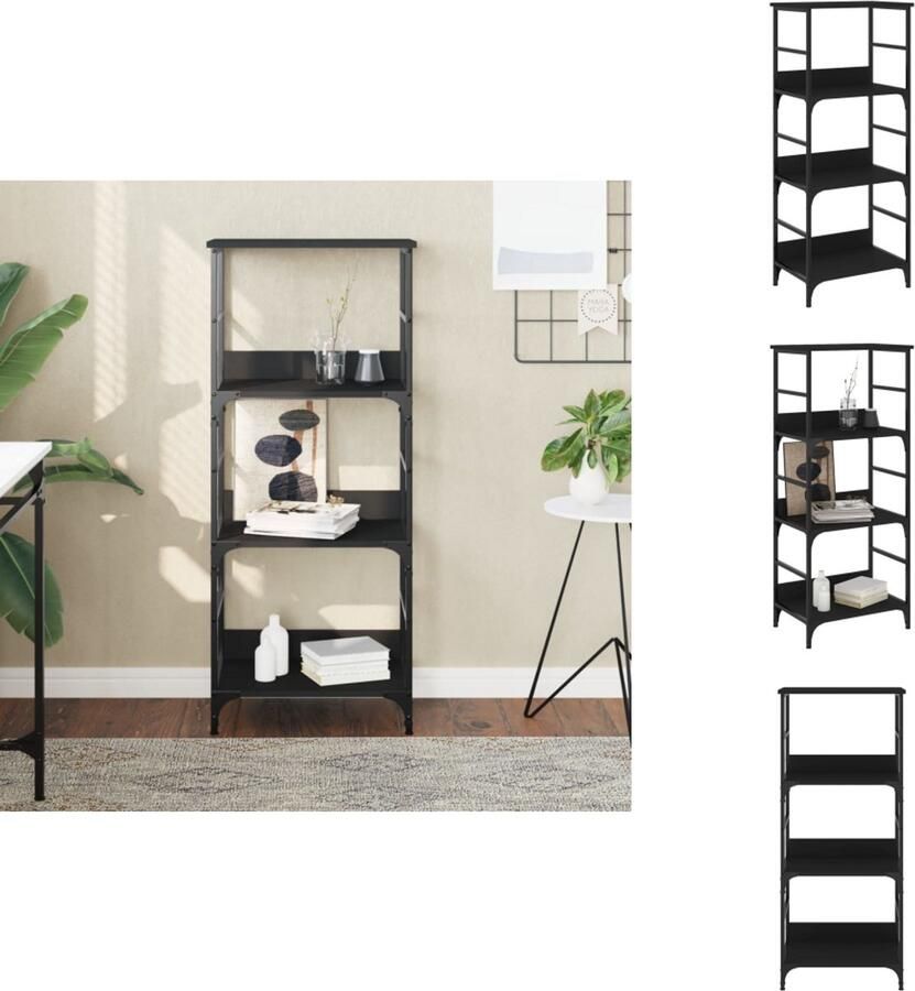 VidaXL Boekenkast Boekenkasten Boeken Plank Boekenrek 50x33x117 5 cm bewerkt hout zwart