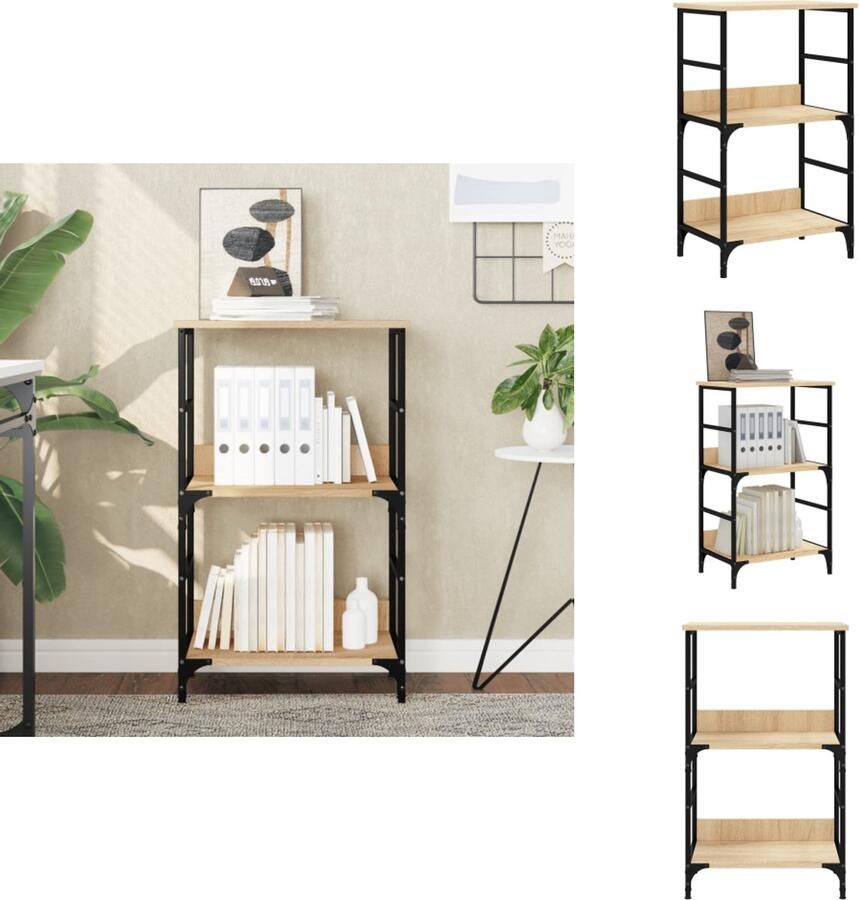 VidaXL Boekenkast Boekenkasten Boeken Plank Boekenrek 50x33x82 cm bewerkt hout sonoma eikenkleurig