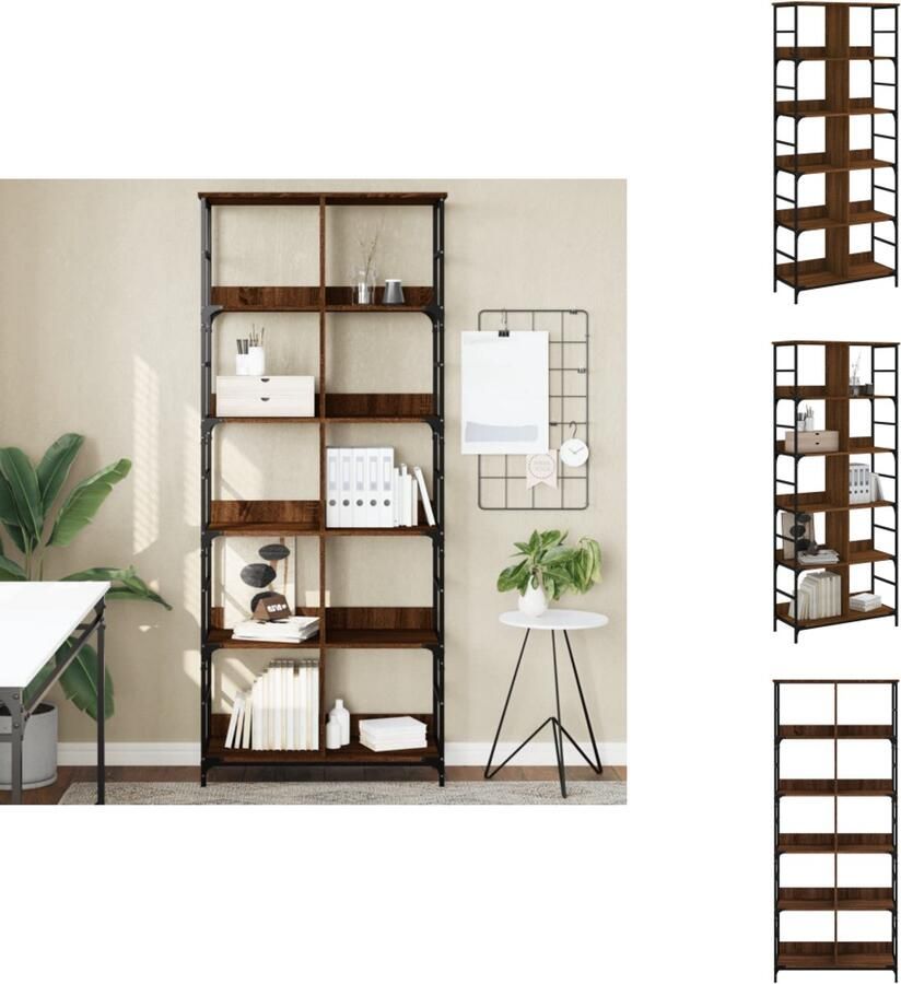 VidaXL Boekenkast Boekenkasten Boeken Plank Boekenrek 78 5x33x188 5 cm bewerkt hout bruin eikenkleur