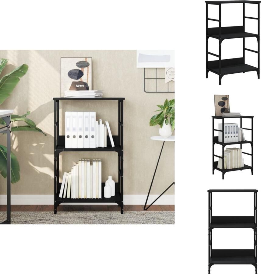 VidaXL Boekenkast Boekenkasten Boeken Plank Boekenrek Boekenkast 50x33x82 cm bewerkt hout zwart