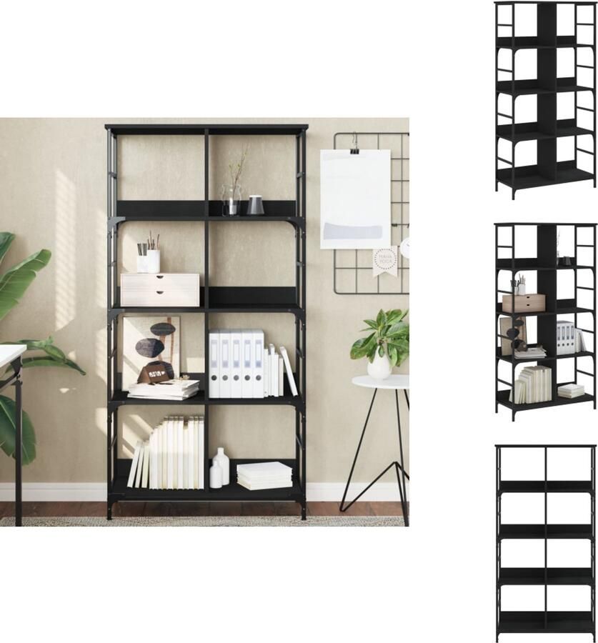 VidaXL Boekenkast Boekenkasten Boeken Plank Boekenrek Boekenkast 78 5x33x153 cm bewerkt hout zwart