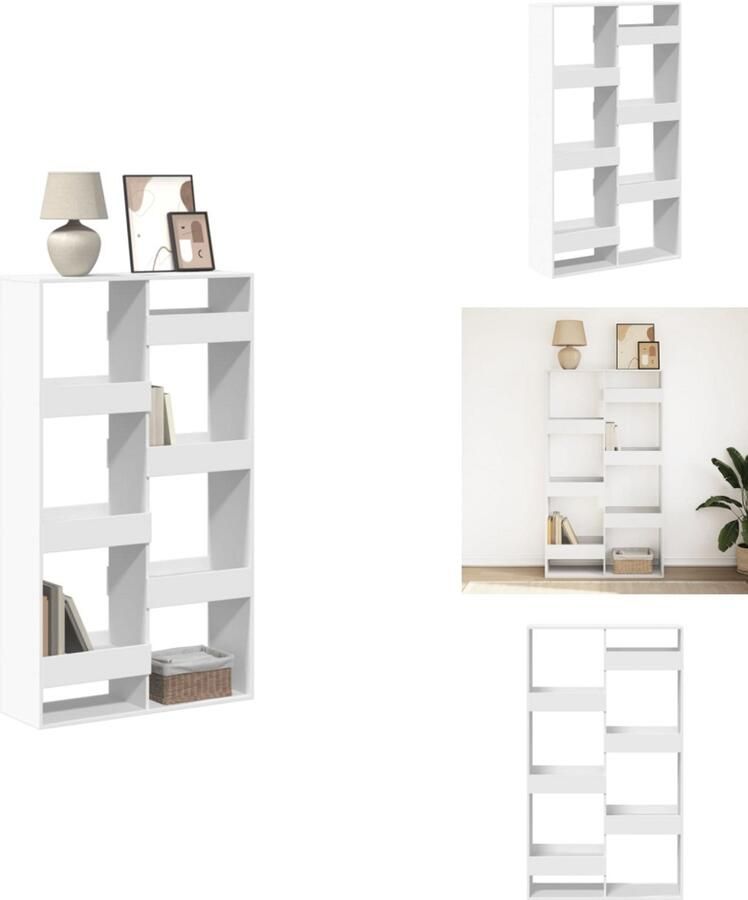 VidaXL Boekenkast Boekenkasten Boeken Plank Schappenkast Boekenkast 100x33x175 cm bewerkt hout wit