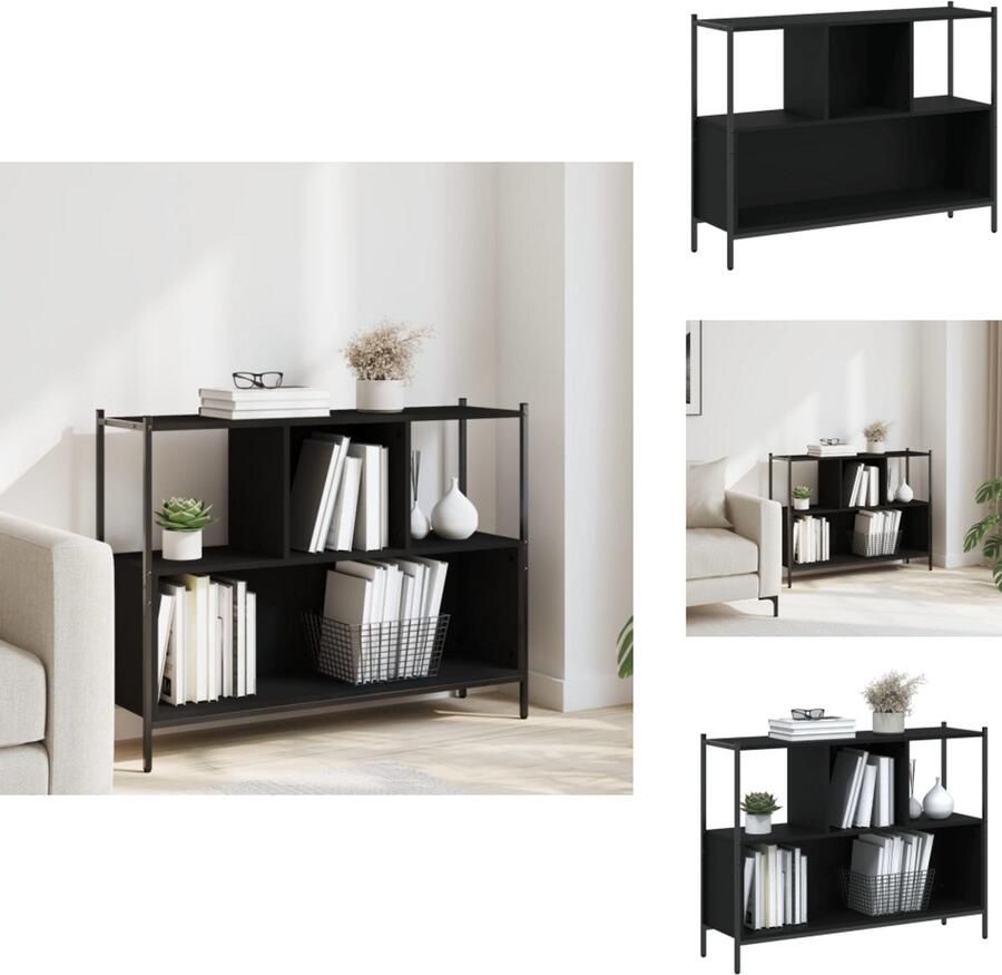 VidaXL Boekenkast Boekenkasten Boeken Plank Schappenkast Boekenkast 102x28x77 5 cm bewerkt hout zwart