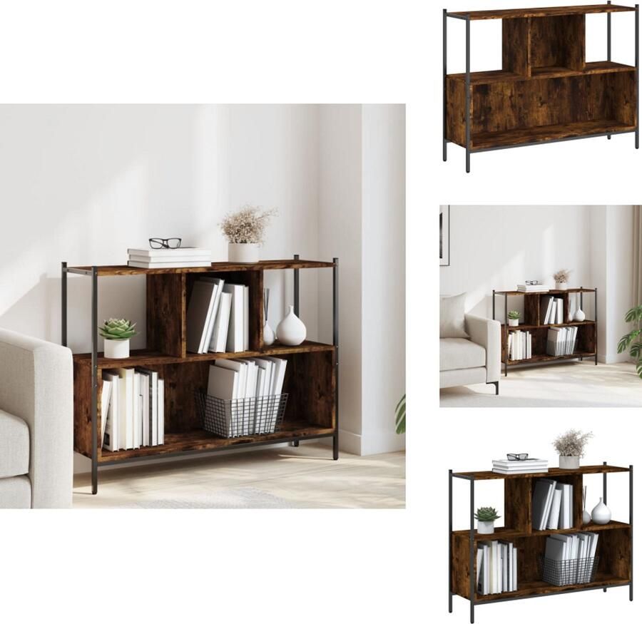 VidaXL Boekenkast Boekenkasten Boeken Plank Schappenkast Boekenkast 102x28x77 5 cm bewerkt hout gerookt eikenkleurig