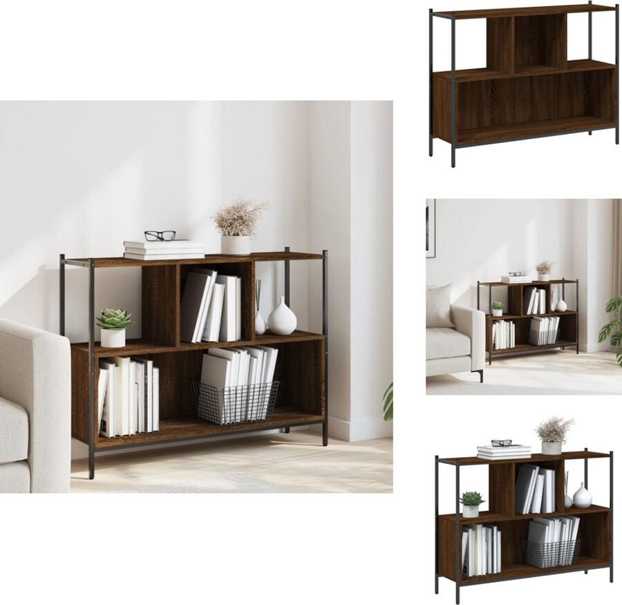 VidaXL Boekenkast Boekenkasten Boeken Plank Schappenkast Boekenkast 102x28x77 5 cm bewerkt hout bruin eikenkleur