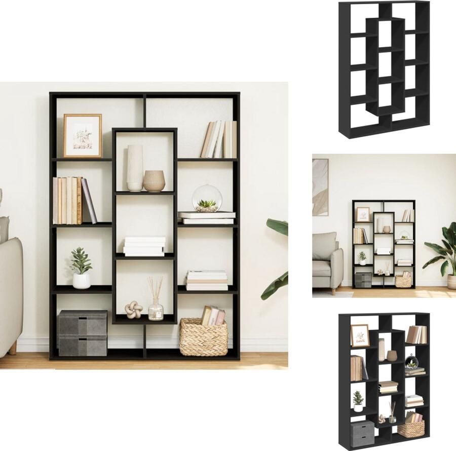 VidaXL Boekenkast Boekenkasten Boeken Plank Schappenkast Boekenkast 102x29x143 cm bewerkt hout zwart