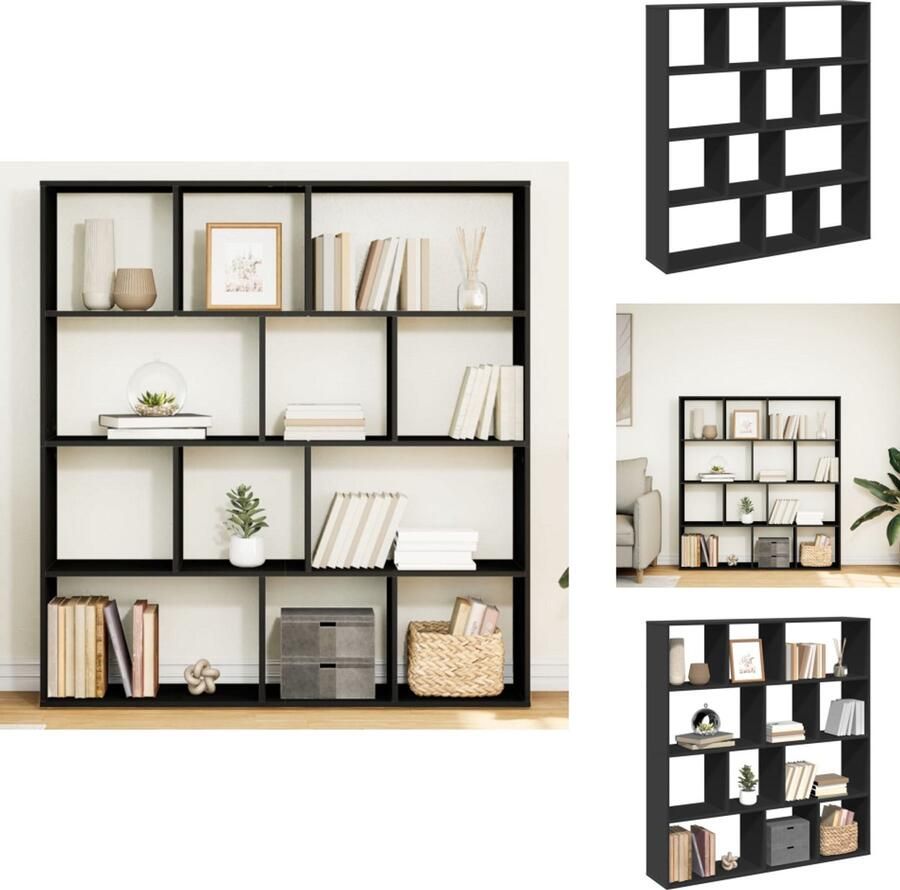 VidaXL Boekenkast Boekenkasten Boeken Plank Schappenkast Boekenkast 132x29x141 5 cm bewerkt hout zwart