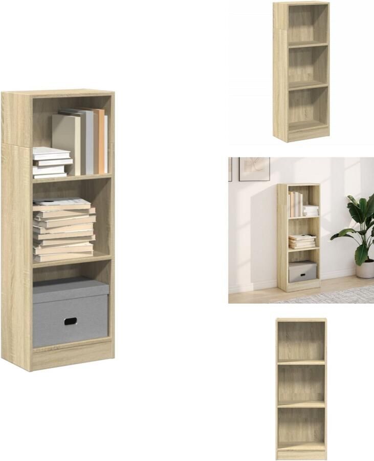 VidaXL Boekenkast Boekenkasten Boeken Plank Schappenkast Boekenkast 40x24x109 cm bewerkt hout sonoma eikenkleurig