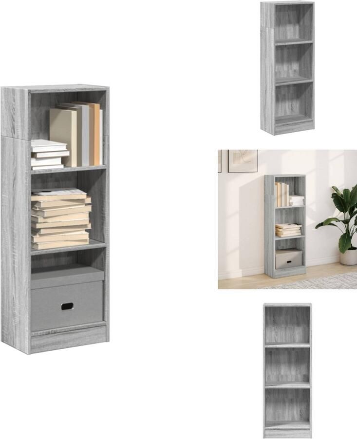 VidaXL Boekenkast Boekenkasten Boeken Plank Schappenkast Boekenkast 40x24x109 cm bewerkt hout grijs sonoma eikenkleurig