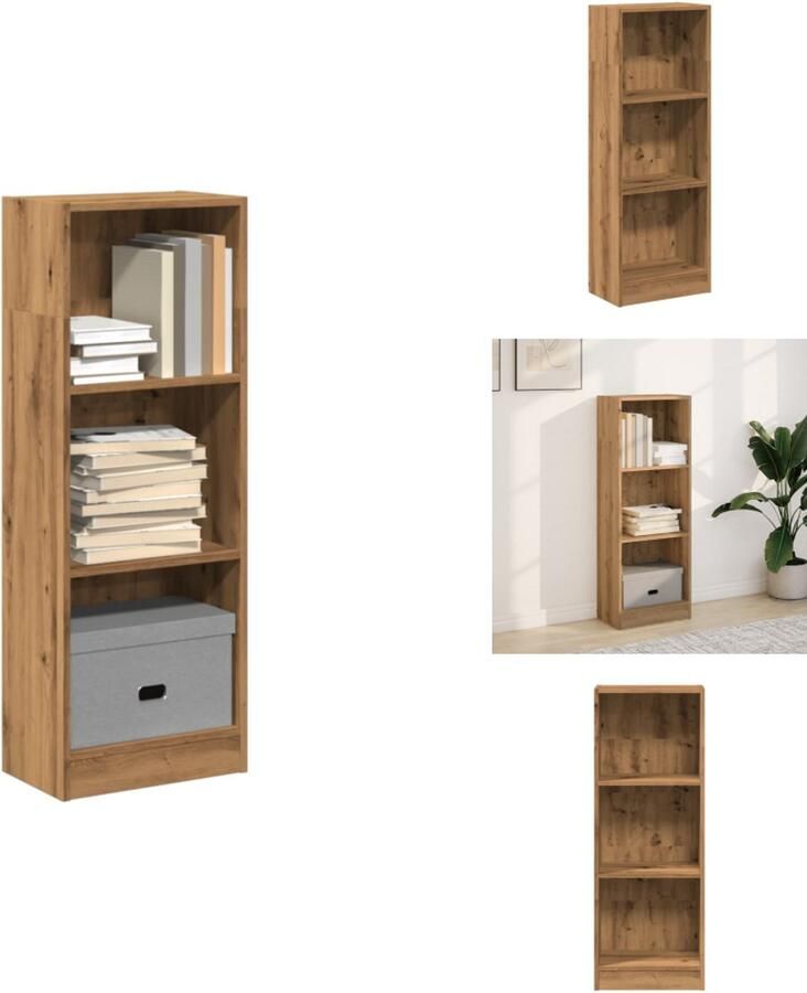 VidaXL Boekenkast Boekenkasten Boeken Plank Schappenkast Boekenkast 40x24x109 cm bewerkt hout artisanaal eikenkleurig