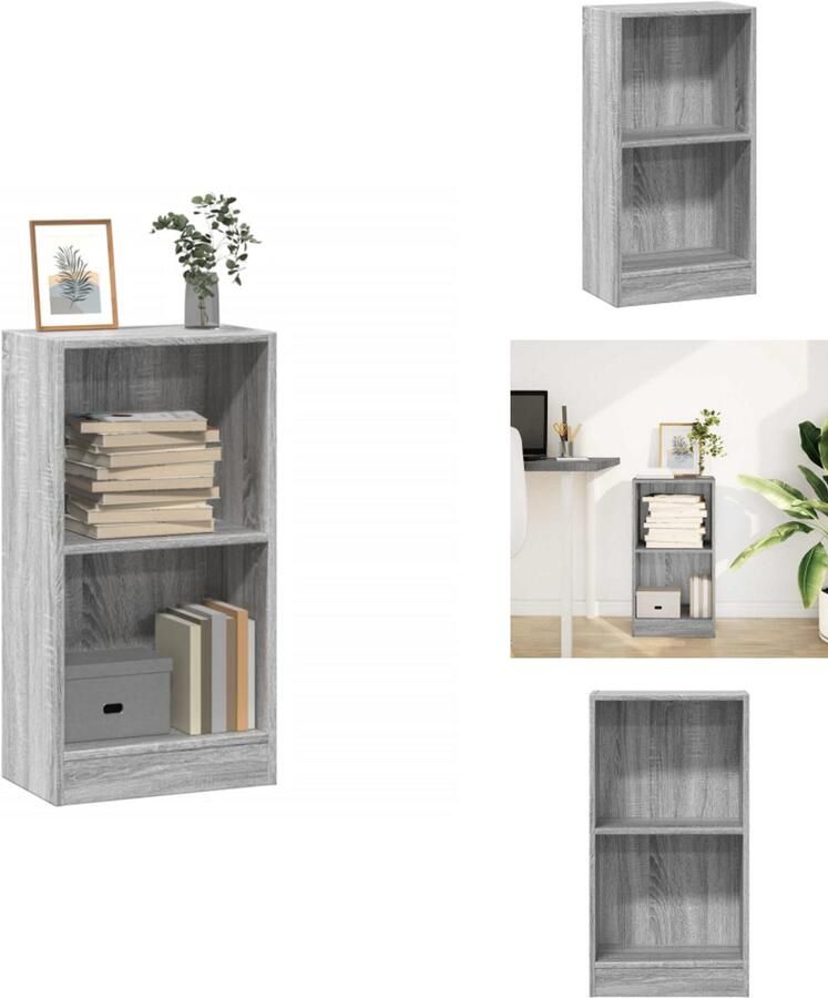 VidaXL Boekenkast Boekenkasten Boeken Plank Schappenkast Boekenkast 40x24x76 cm bewerkt hout grijs sonoma eikenkleurig