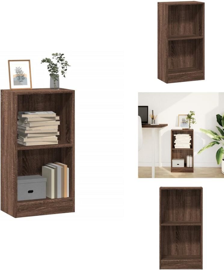 VidaXL Boekenkast Boekenkasten Boeken Plank Schappenkast Boekenkast 40x24x76 cm bewerkt hout bruin eikenkleurig